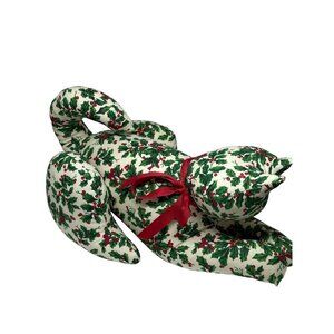 VTG Riverdale Holiday Cat Door Stopper Stuffed Feline Pillow USA Made 15" Decor